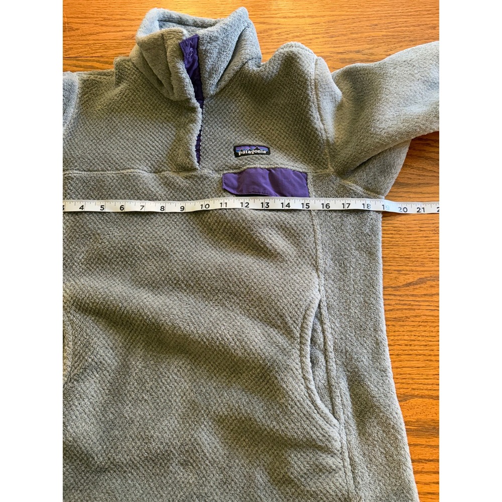 Patagonia Re-Tool Snap-T Fleece Pullover Womens Medium Grey Purple Polartec - Picture 7 of 11